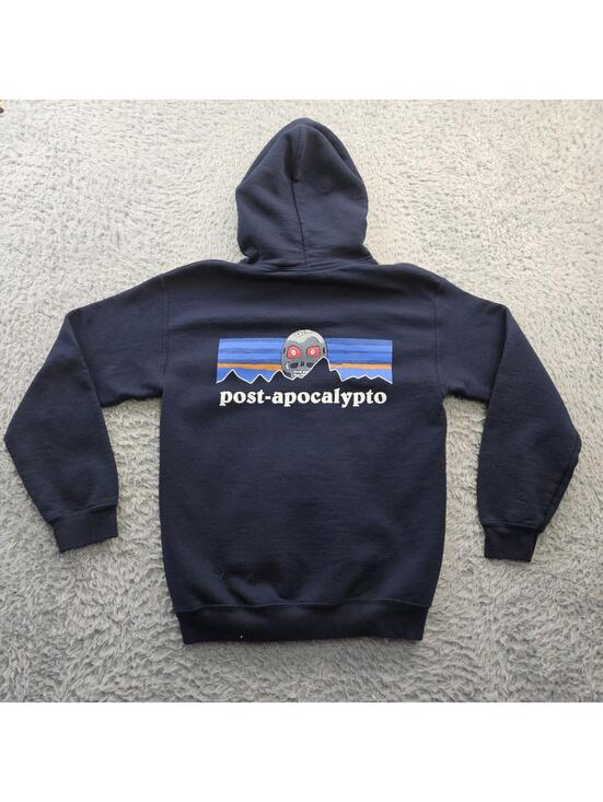 Gildan Other - Tenacious D Hoodie Sweatshirt Post Apocalypto Men Small Blue Pullover